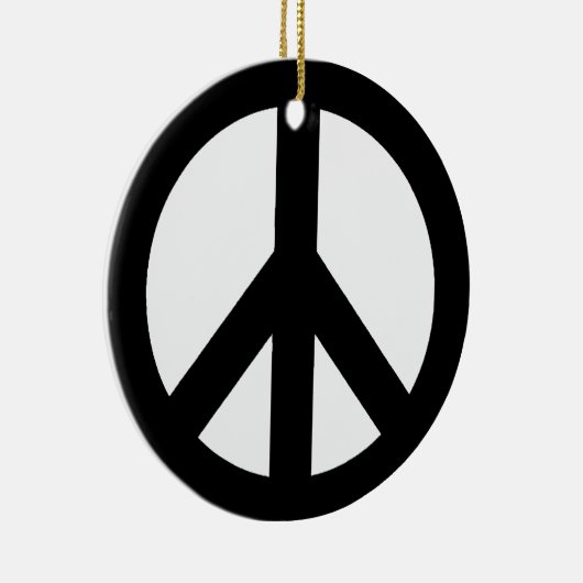 Symbool voor zwart wit vredessymbool keramisch ornament (Rechts)