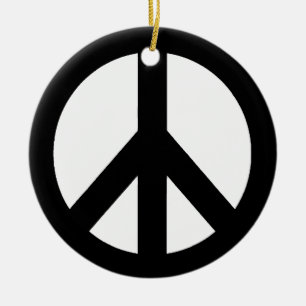 Symbool voor zwart wit vredessymbool keramisch ornament