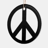 Symbool voor zwart wit vredessymbool keramisch ornament (Links)