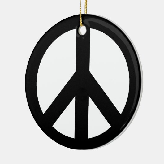 Symbool voor zwart wit vredessymbool keramisch ornament (Links)