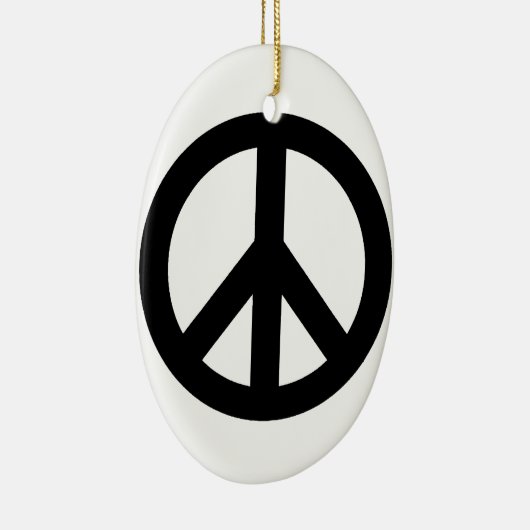 Symbool voor zwart wit vredessymbool keramisch ornament (Rechts)