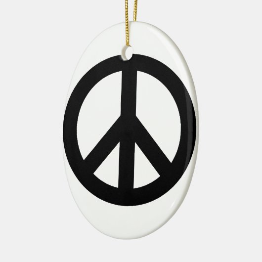 Symbool voor zwart wit vredessymbool keramisch ornament (Links)