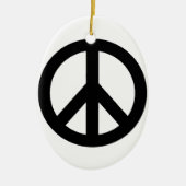 Symbool voor zwart wit vredessymbool keramisch ornament (Voorkant)