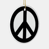 Symbool voor zwart wit vredessymbool keramisch ornament (Rechts)