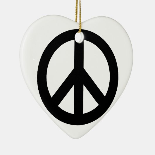 Symbool voor zwart wit vredessymbool keramisch ornament (Rechts)