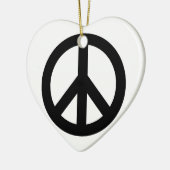 Symbool voor zwart wit vredessymbool keramisch ornament (Links)