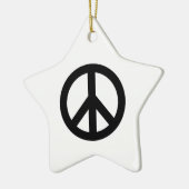 Symbool voor zwart wit vredessymbool keramisch ornament (Links)