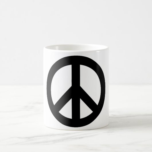 Symbool voor zwart wit vredessymbool koffiemok (Center)