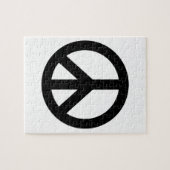 Symbool voor zwart wit vredessymbool legpuzzel (Horizontaal)