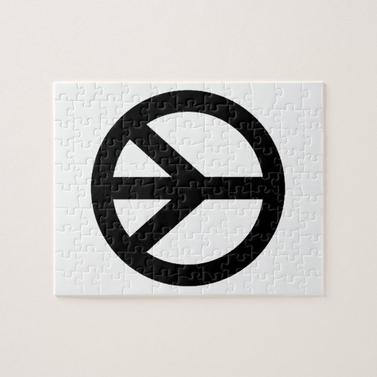 Symbool voor zwart wit vredessymbool legpuzzel (Horizontaal)