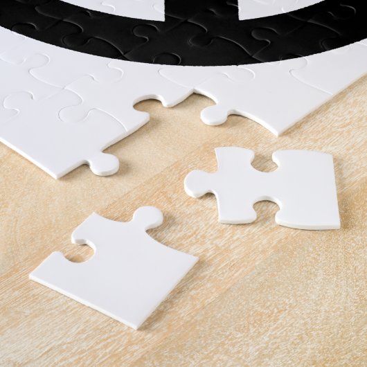 Symbool voor zwart wit vredessymbool legpuzzel (Zijkant)