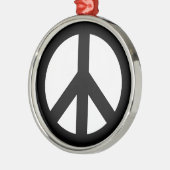 Symbool voor zwart wit vredessymbool metalen ornament (Links)