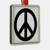 Symbool voor zwart wit vredessymbool metalen ornament (Rechts)