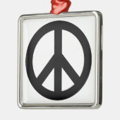Symbool voor zwart wit vredessymbool metalen ornament (Links)