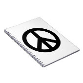 Symbool voor zwart wit vredessymbool notitieboek (Rechterzijde)