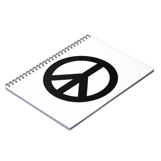 Symbool voor zwart wit vredessymbool notitieboek (Linkerzijde)