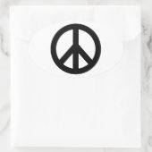 Symbool voor zwart wit vredessymbool ovale sticker (Tas)