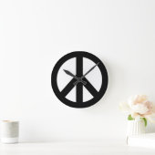 Symbool voor zwart wit vredessymbool ronde klok (Huis)