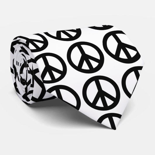 Symbool voor zwart wit vredessymbool stropdas (Opgerold)