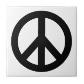 Symbool voor zwart wit vredessymbool tegeltje (Voorkant)