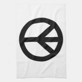 Symbool voor zwart wit vredessymbool theedoek (Verticaal)