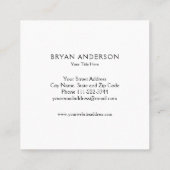 Symbool voor zwarte en witte kaduceus vierkante visitekaartje (Achterkant)