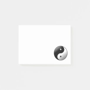 Symbool voor zwarte en witte yin en yang post-it® notes