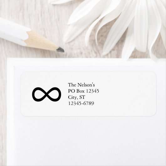 Symbool voor zwarte ineiniteit etiket (Insitu)