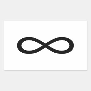 Symbool voor zwarte ineiniteit rechthoekige sticker