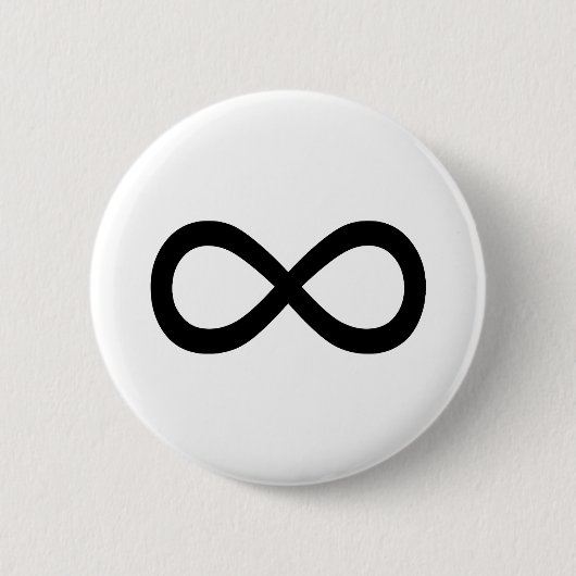 Symbool voor zwarte ineiniteit ronde button 5,7 cm (Voorkant)