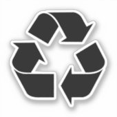 Symbool voor zwarte recycling sticker (Voorkant)