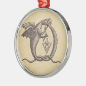 Symbool voor zwavel- en kwikalchemie metalen ornament (Links)