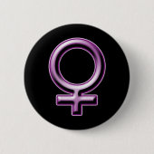 Symbool vrouw ronde button 5,7 cm (Voorkant)