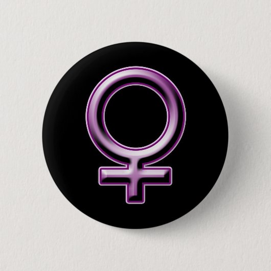 Symbool vrouw ronde button 5,7 cm (Voorkant)