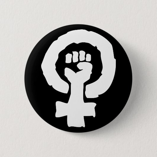 Symbool Vrouw Solidariteit Ronde Button 5,7 Cm (Voorkant)