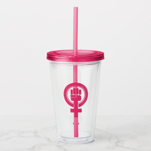 Symbool vrouwenvuist weerstaan acryl drinkbeker (Voorkant)