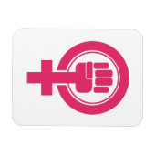 Symbool vrouwenvuist weerstaan magneet (Horizontaal)