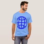 Symbool wereldbol - blauw t-shirt (Voorkant volledig)