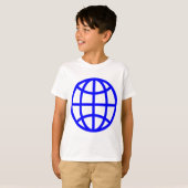 Symbool wereldbol - blauw t-shirt (Voorkant volledig)