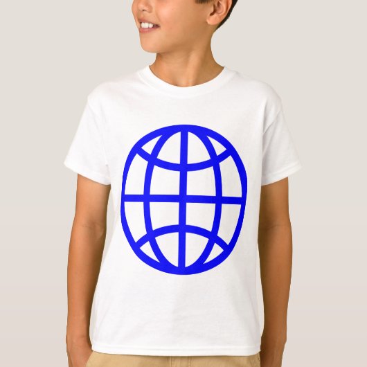 Symbool wereldbol - blauw t-shirt (Voorkant)