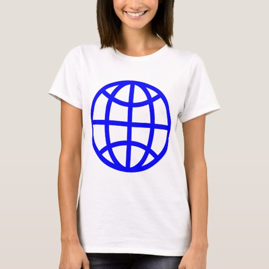 Symbool wereldbol - blauw t-shirt (Voorkant)