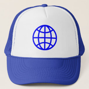 Symbool wereldbol - blauw trucker pet