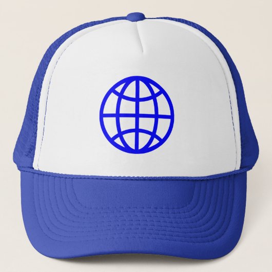 Symbool wereldbol - blauw trucker pet (Voorkant)