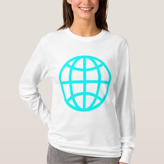 Symbool wereldbol - Cyaan T-shirt (Voorkant)