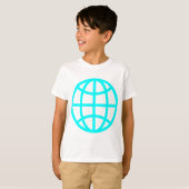 Symbool wereldbol - Cyaan T-shirt (Voorkant volledig)