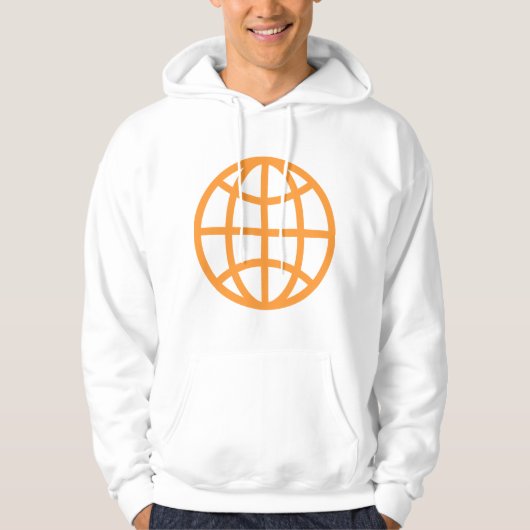 Symbool wereldbol - Licht Sinaasappel Hoodie (Voorkant)