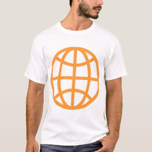 Symbool wereldbol - Licht Sinaasappel T-shirt