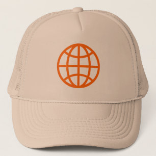 Symbool wereldbol - Oranje Trucker Pet