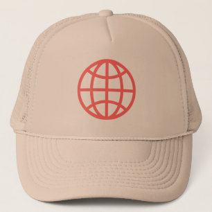Symbool wereldbol - Tropisch roze Trucker Pet