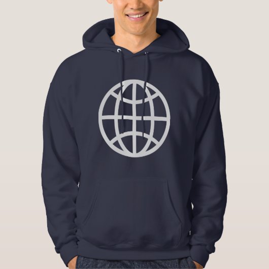Symbool wereldbol - wit hoodie (Voorkant)